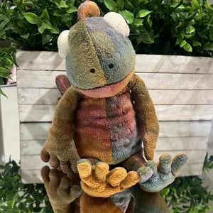 Jellycat London Colin Chameleon Plush Stuffed Animal Tye Dye Lizard Iguana